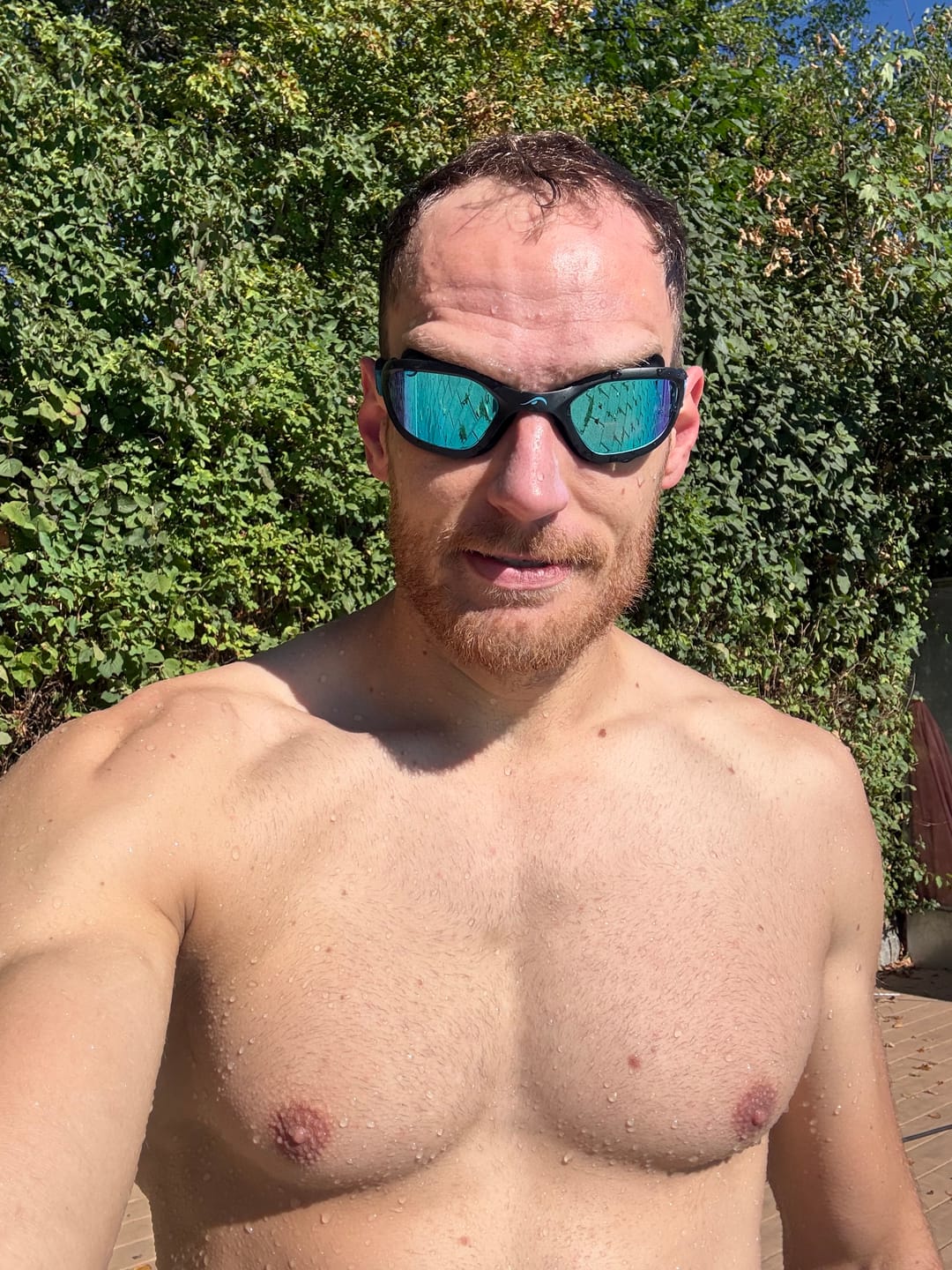 Customer photo review of NanoClear™ Flex Swim Goggles Blue Mirror - (Black)