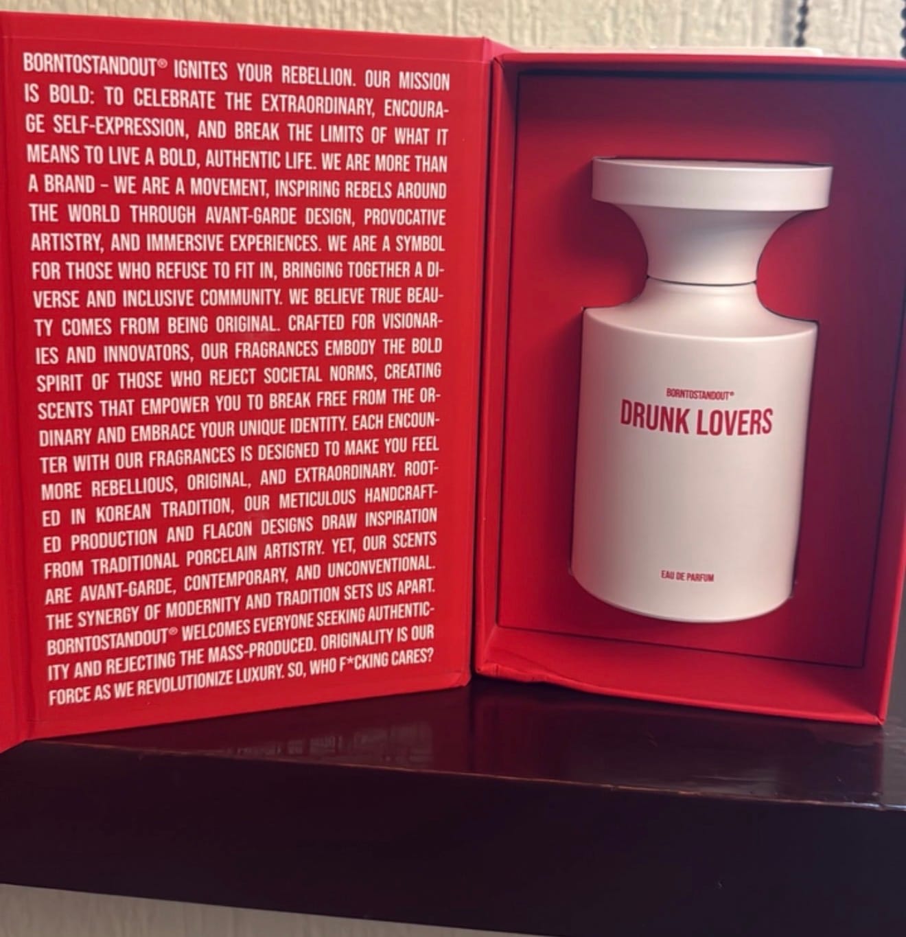 Customer photo review of Drunk Lovers Eau de Parfum BORNTOSTANDOUT®