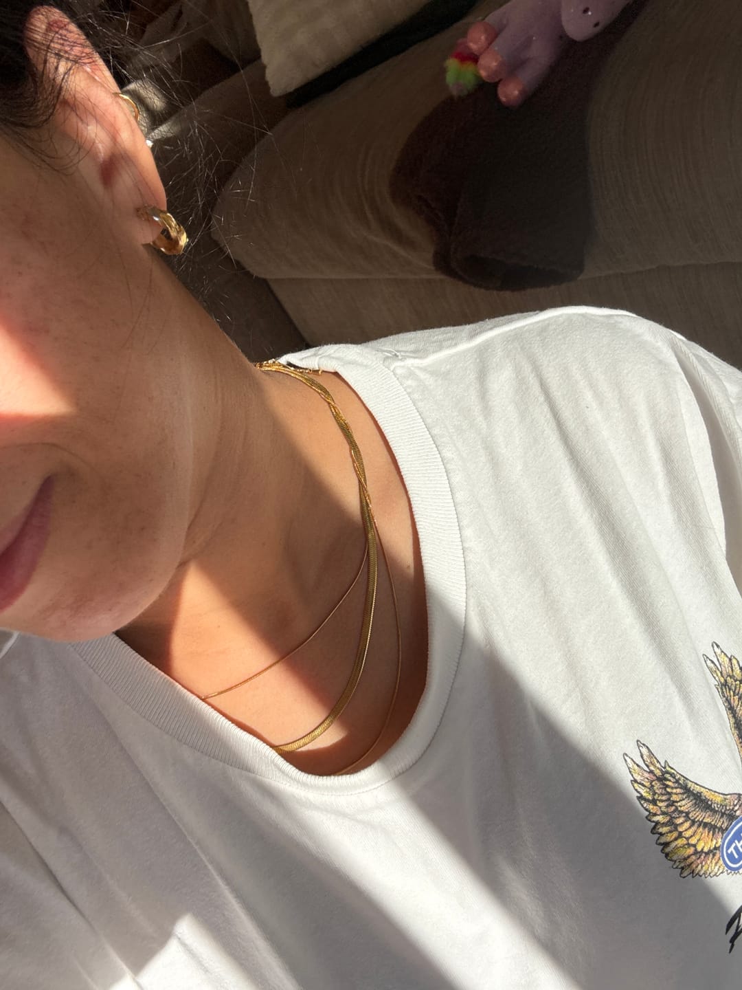 Customer photo review of Gold Multi-Layered Chain  Necklace