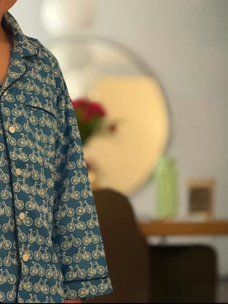 Customer photo review of Malgudi Unisex Organic Cotton Pajama Set