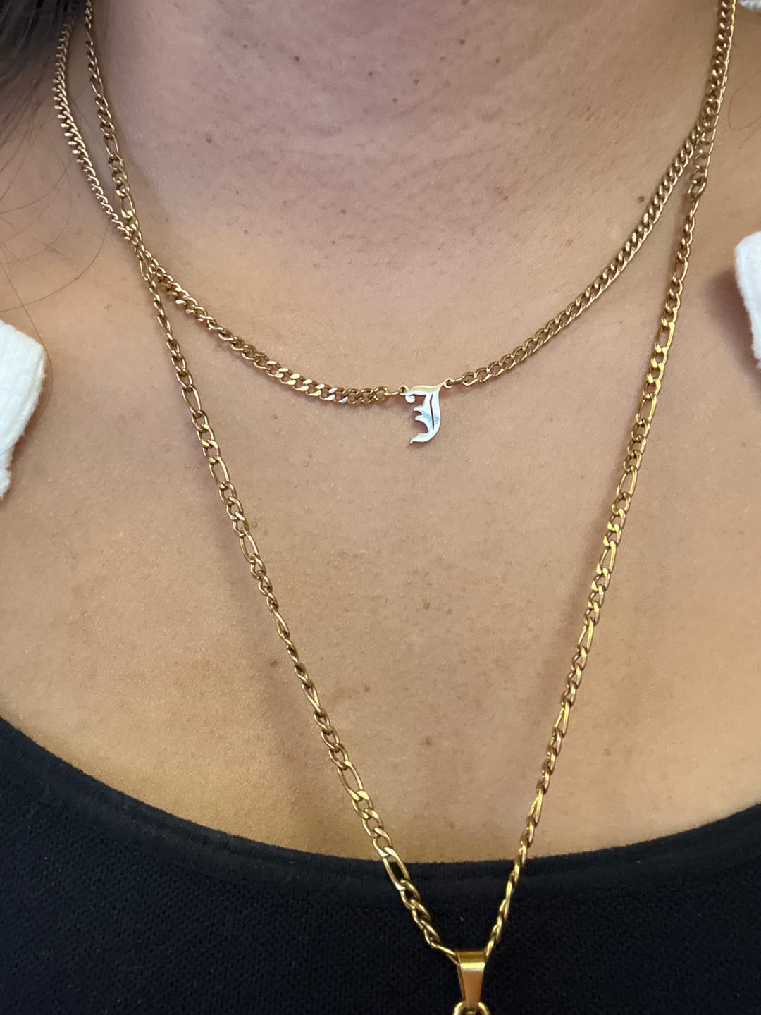 Customer photo review of Cuban Initial Necklace