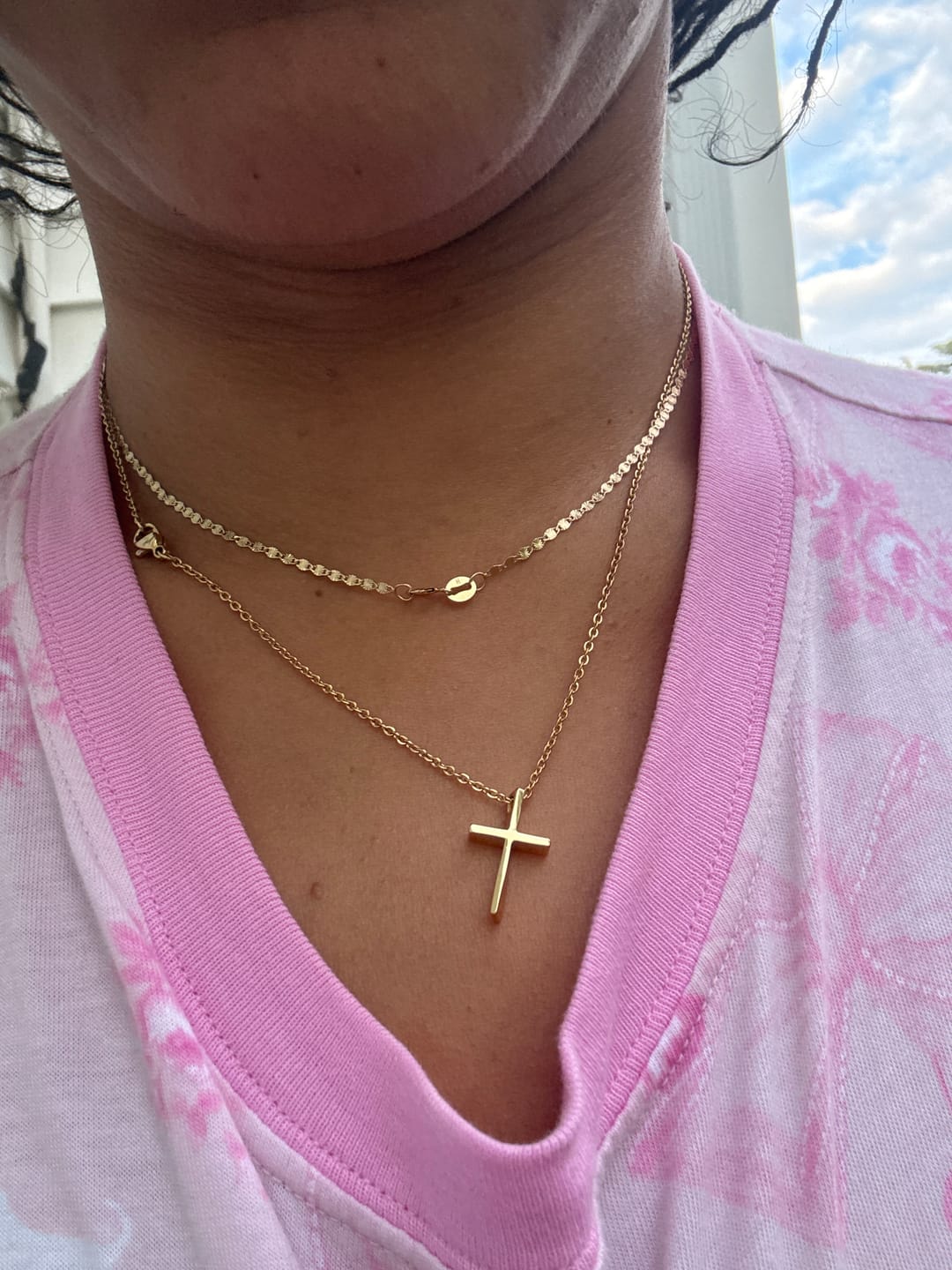 Customer photo review of Artful Cross Pendant