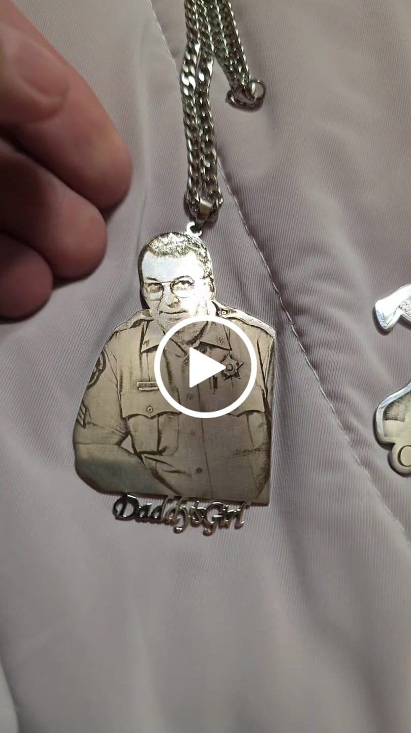 Customer video review of Custom Photo Engraved Pendant Necklace