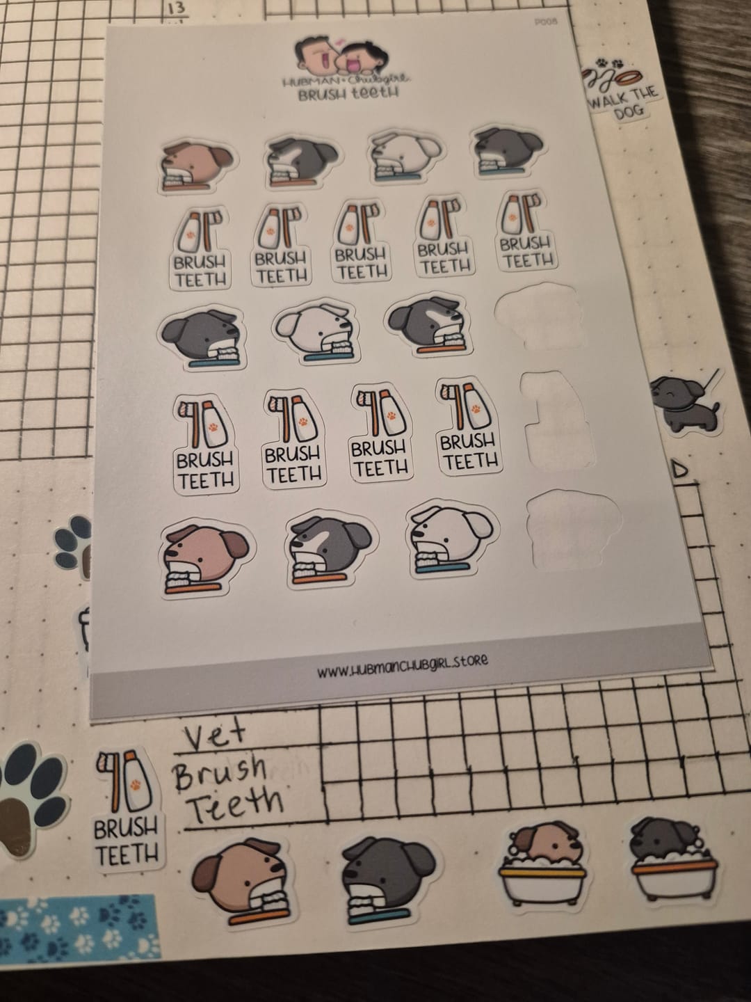 Customer photo review of Brush Teeth Planner Stickers