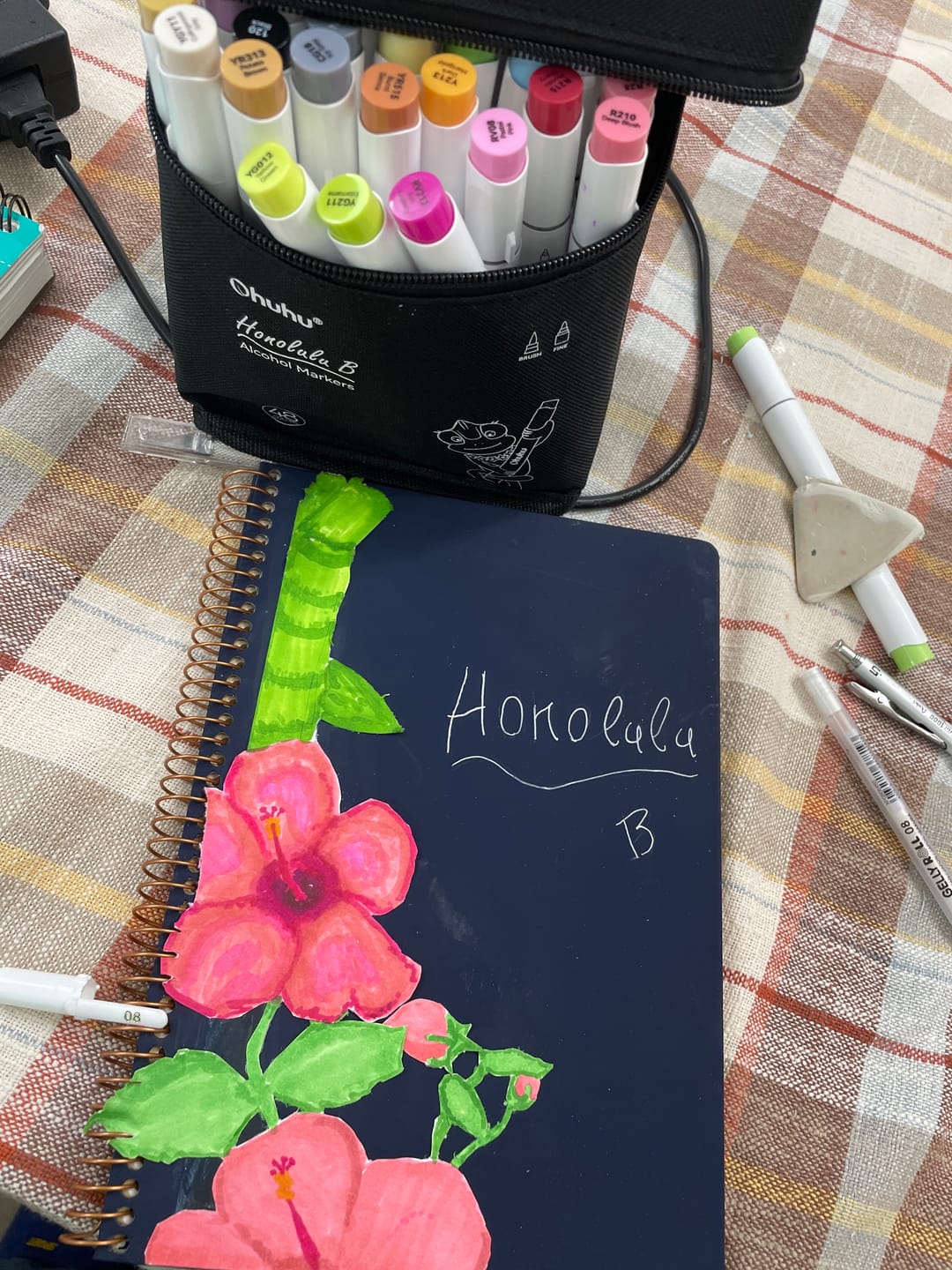 Customer photo review of Ohuhu Honolulu 48 Mid-tone Colors Dual Tips Alcohol Art Markers (New Color Codes)