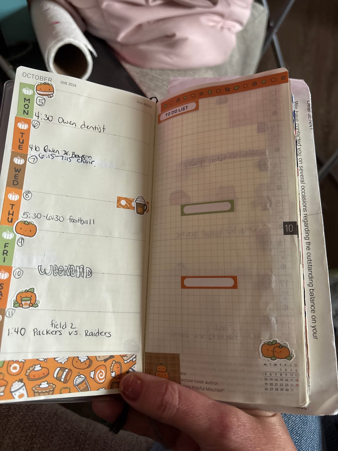 Customer photo review of Squirrelly Acorn Theme Hobonichi Weeks Kit
