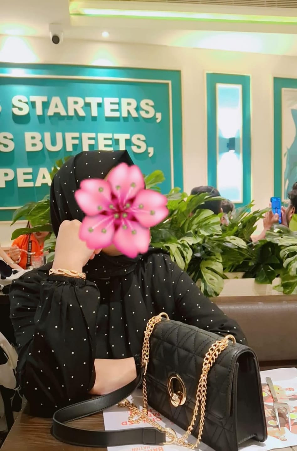Customer photo review of Polka Modal Abaya Dress Black