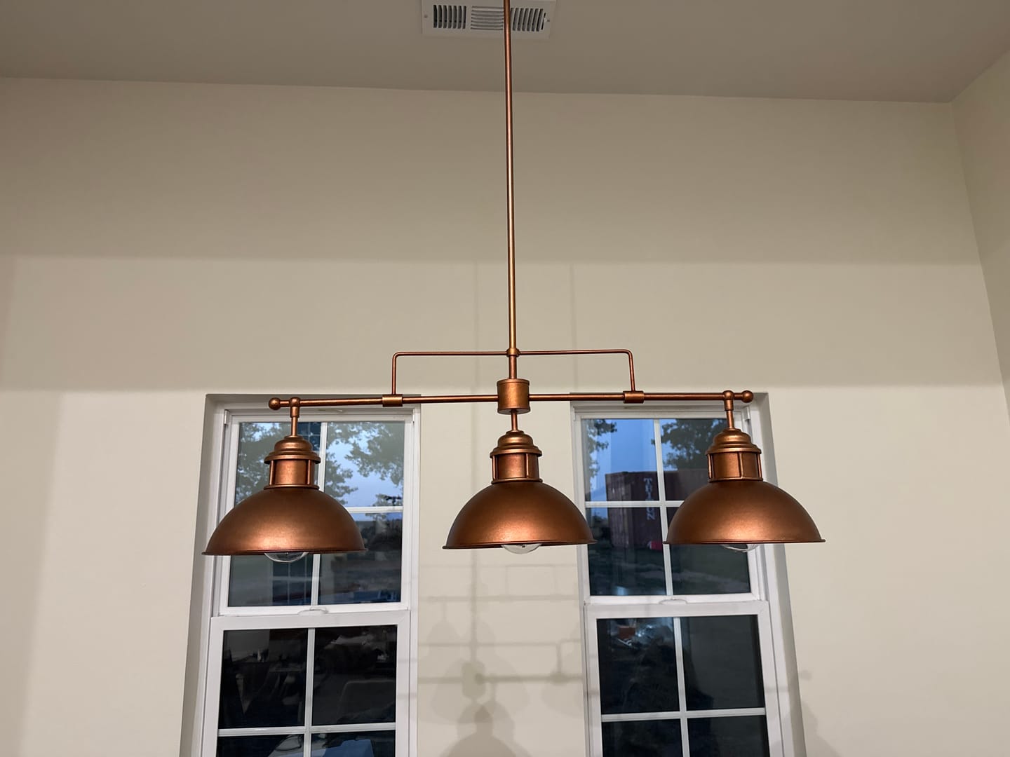 Customer photo review of Modern Farmhouse 3-light Island Pot Lid Dome Pendant