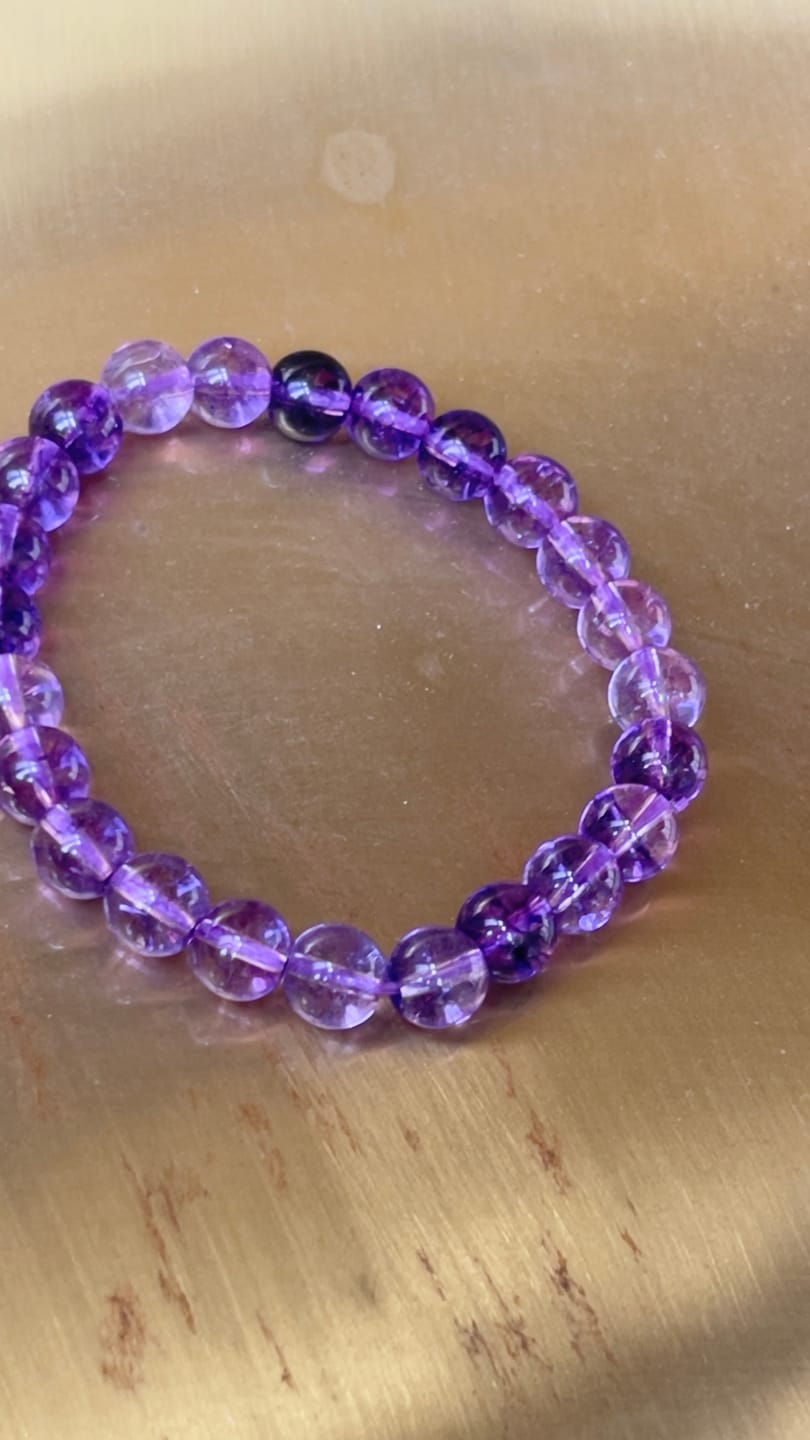 Customer photo review of Natural Amethyst Crystal Bracelet – Vastu Remedy for Peace & Spiritual Growth | 8mm Beads