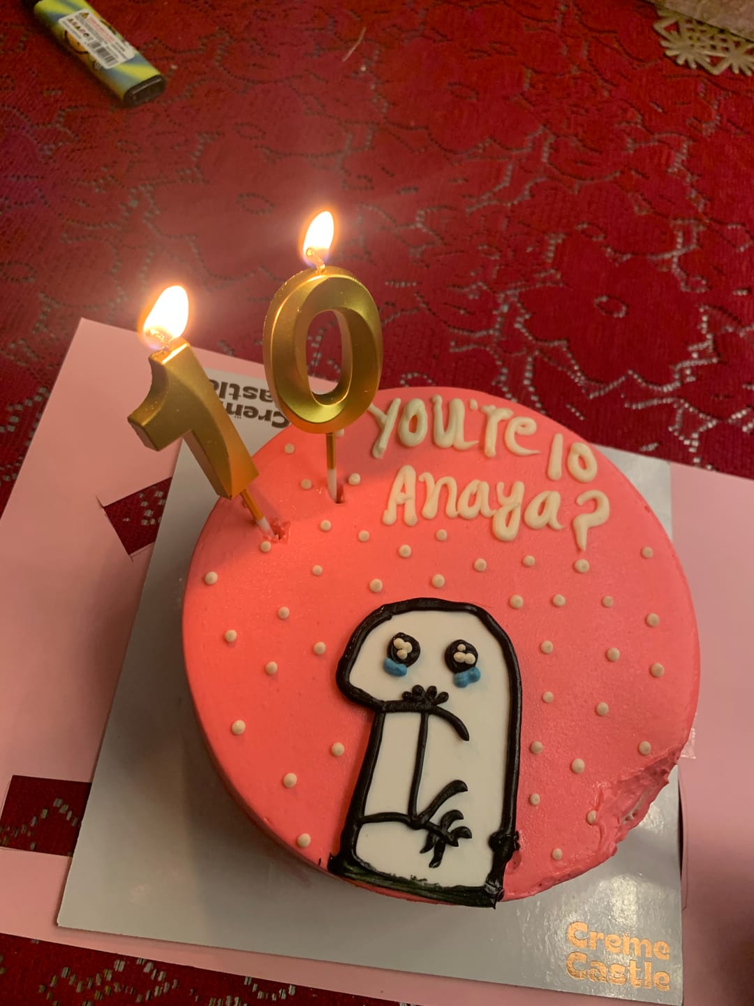 Customer photo review of Gen Z Meme Mood Cake