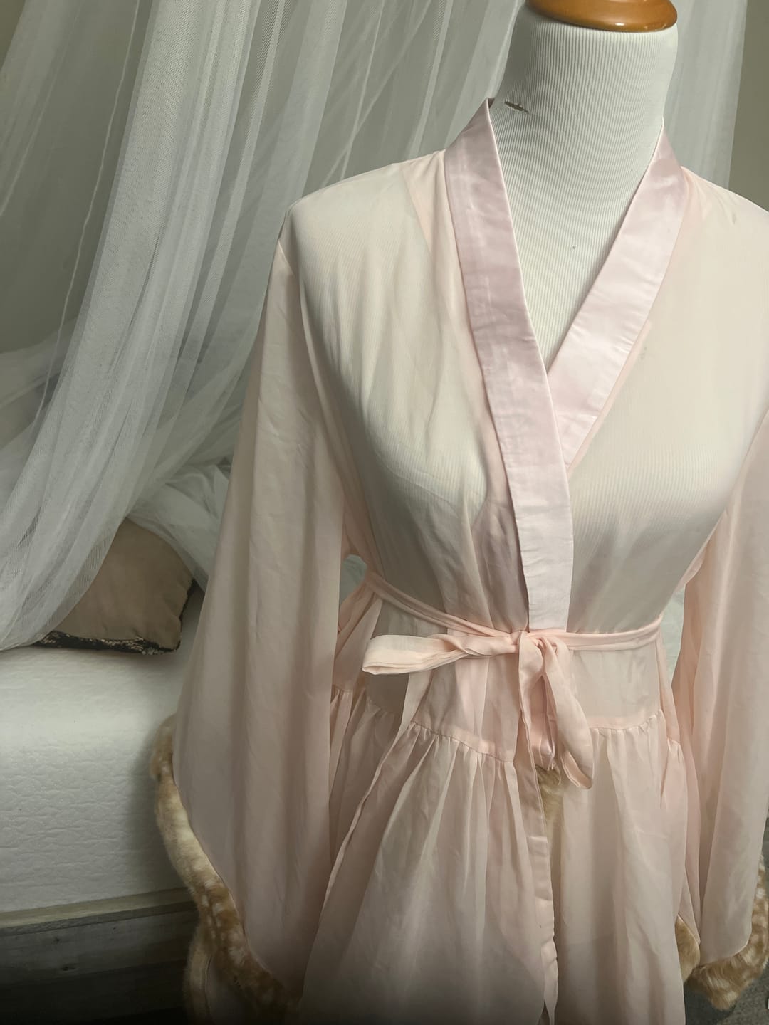 Customer photo review of Bambi Princess Fur Chiffon Robe (Pink)