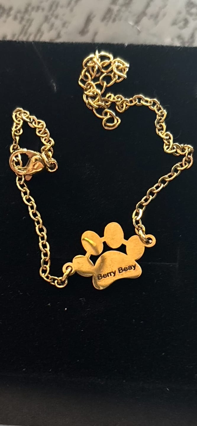 Customer photo review of Paw Print Name Bracelet — Carry Them With You