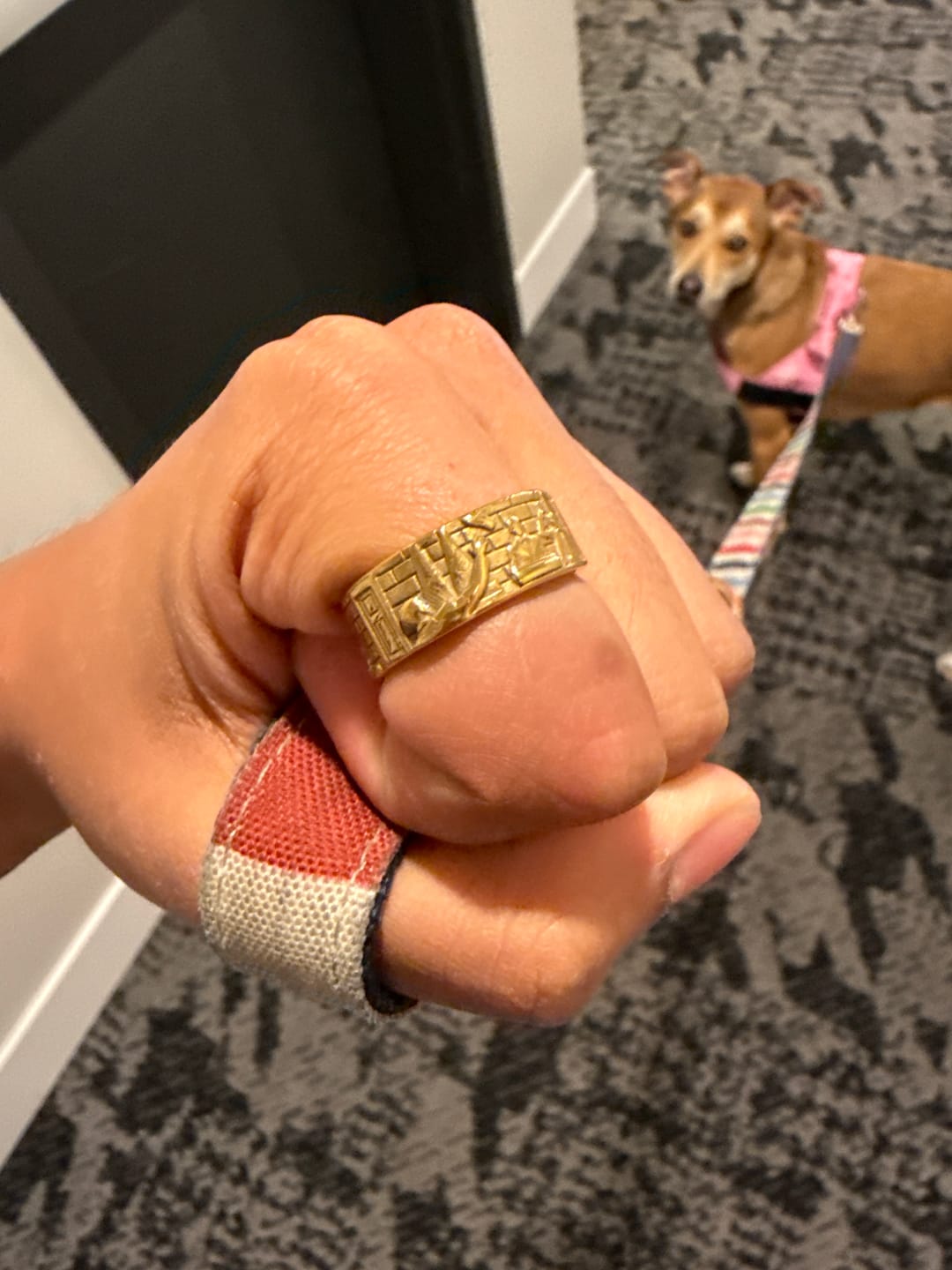 Customer photo review of "Farewell Kiss" Ring - Half Width - 925. or Stainless steel GOLD PLATED