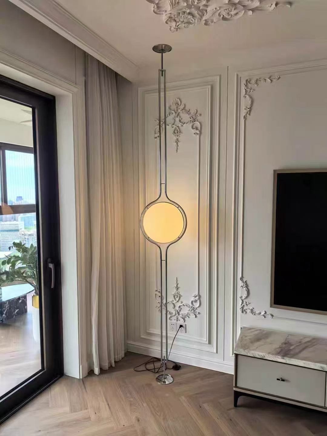 Customer photo review of Home Decor Metal Chrome Desk Floor Lamp for Living Room