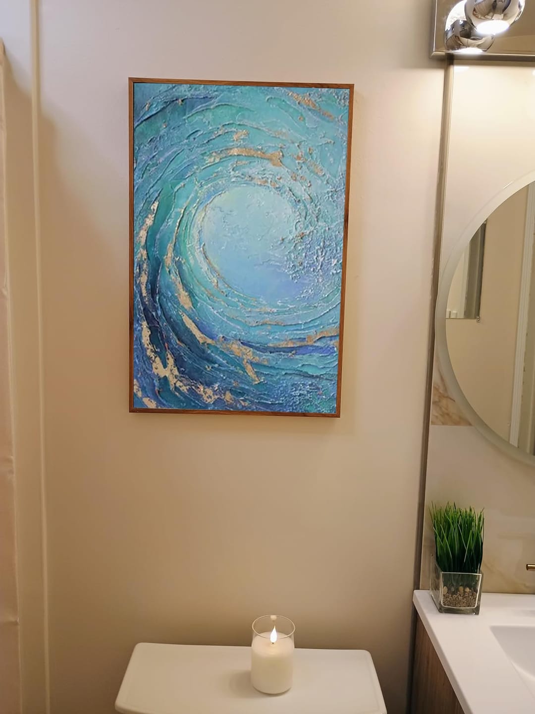 Customer photo review of Ocean Textured Painting Canvas #OS057