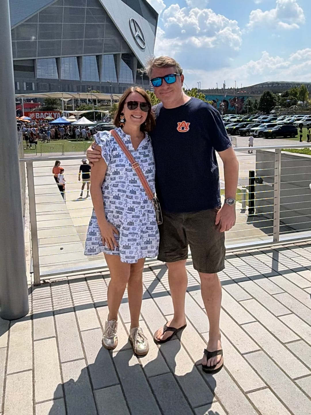 Customer photo review of Stewart Simmons| Auburn| The Team Toile Flutter Sleeve Dress