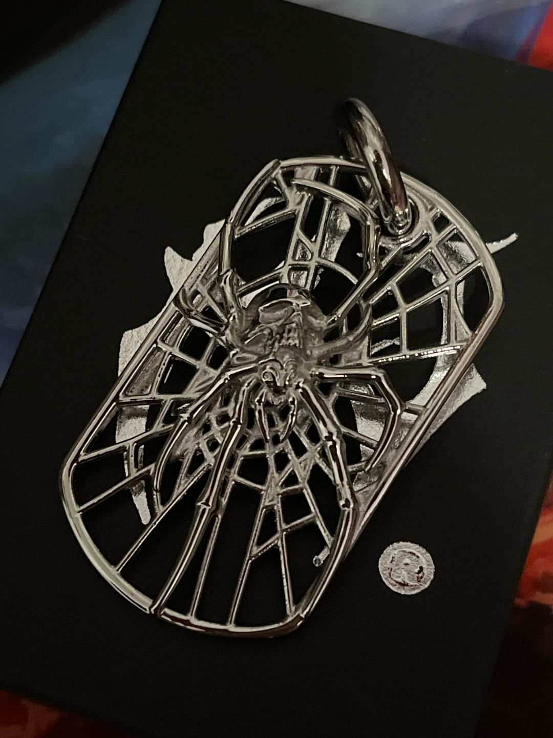 Customer photo review of SPIDER DOG TAG NECKLACE