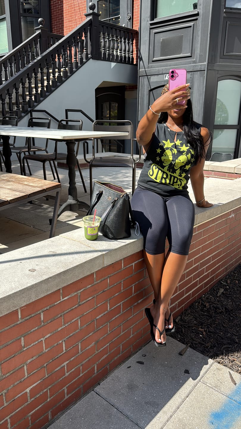 Customer photo review of GLAMOUR GIRLZ CUT-OFF TEE