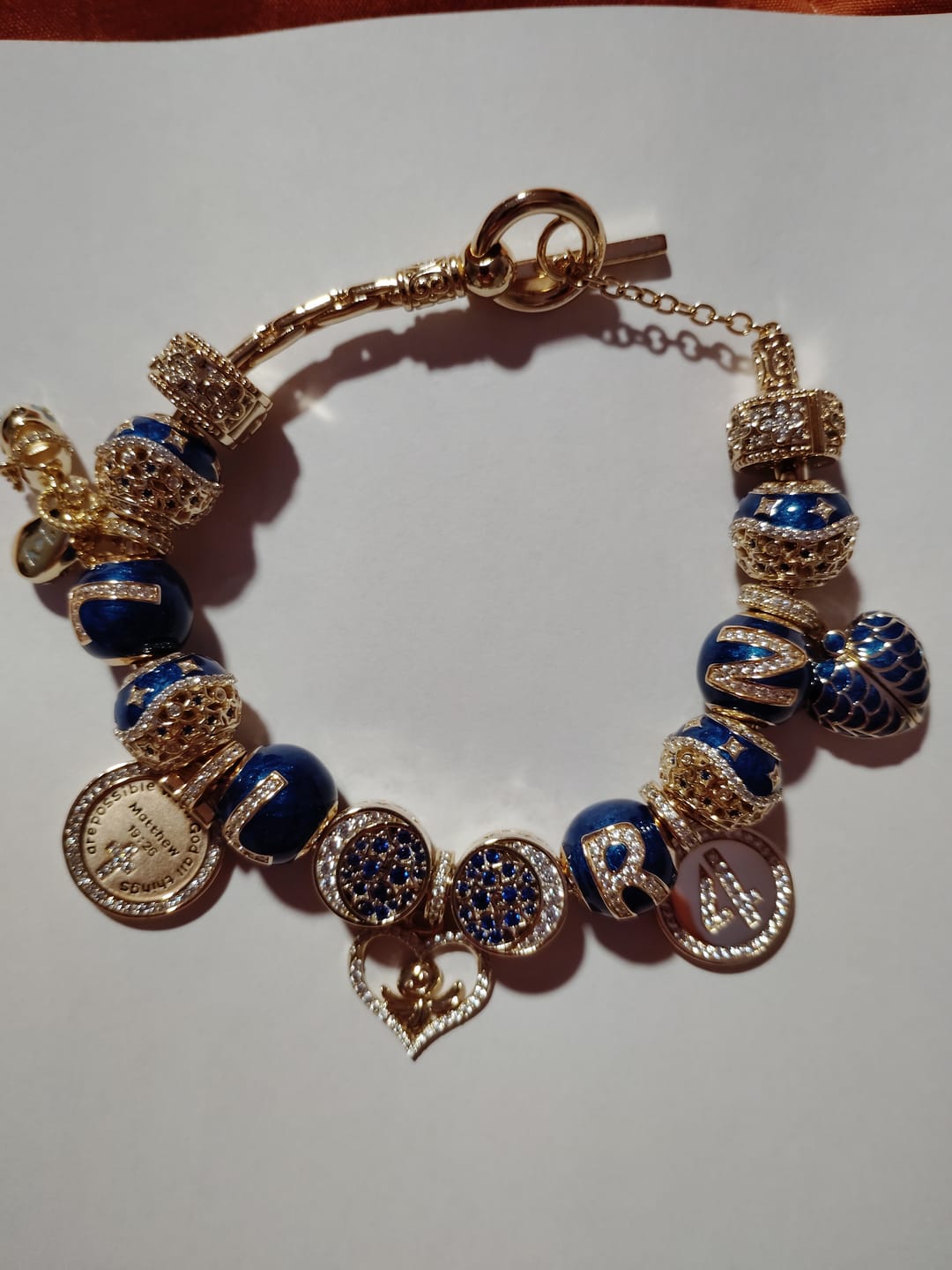 Customer photo review of Letter S Tarnish-resistant Silver Charms With Enamel In White Gold Plated
