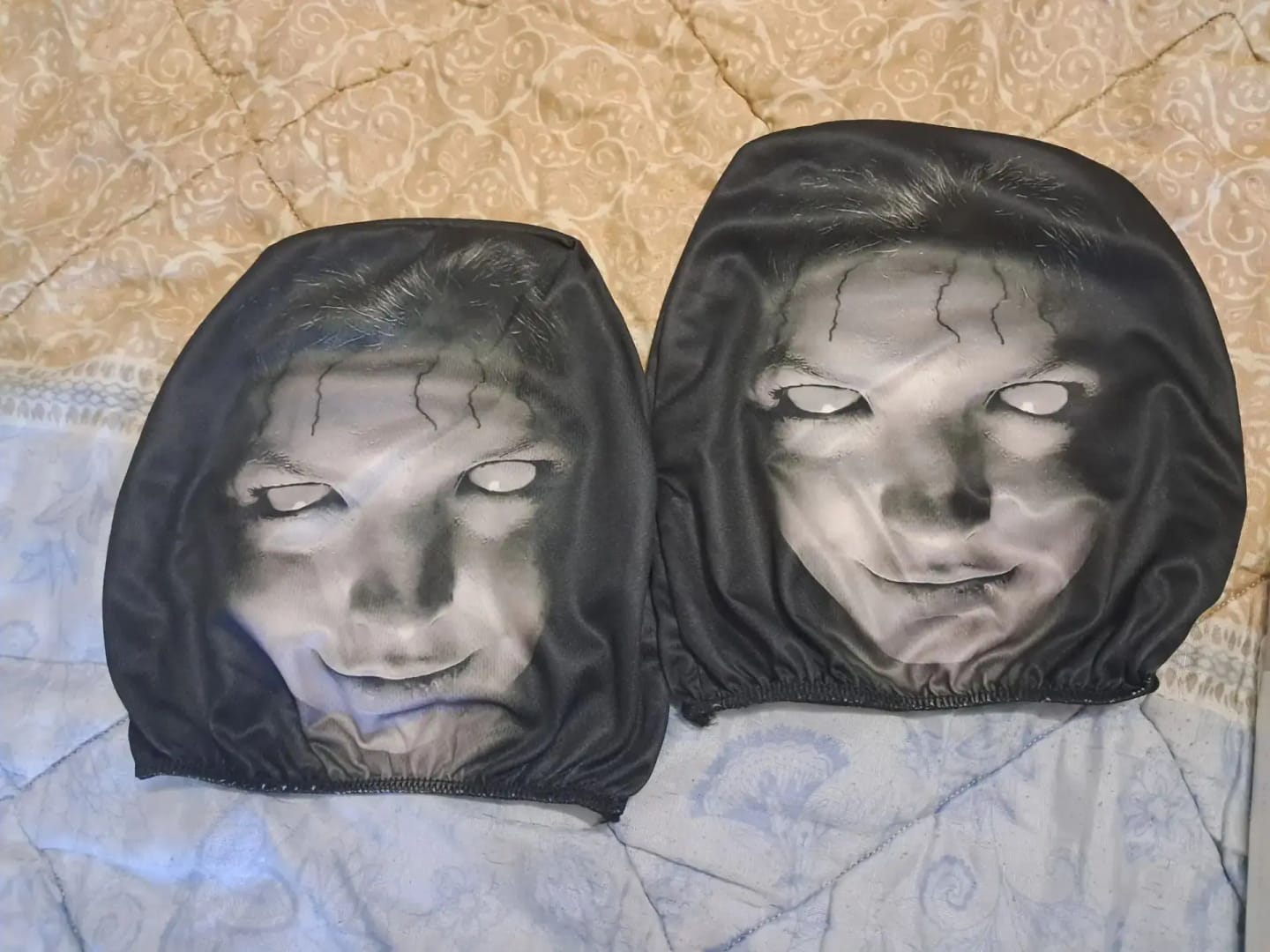Customer photo review of SpookSeat™ Spooky Car Headrest Covers