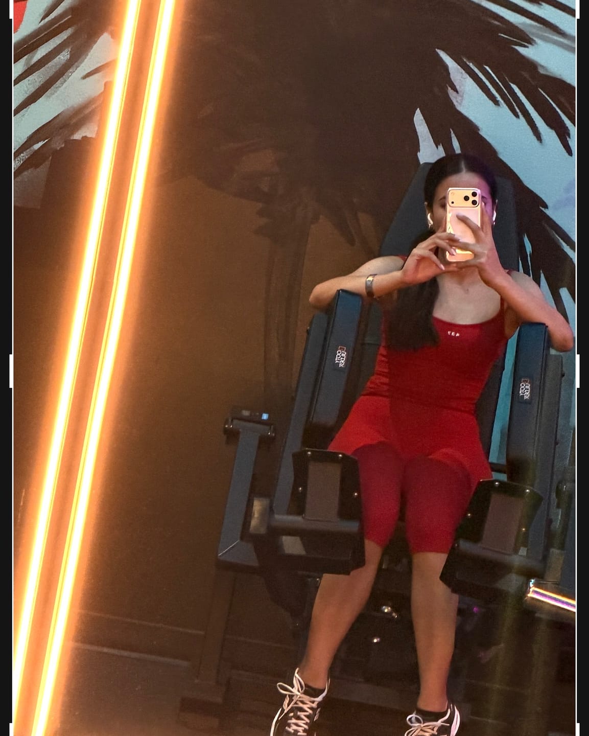 Customer photo review of The Minimalist Tank Scarlet