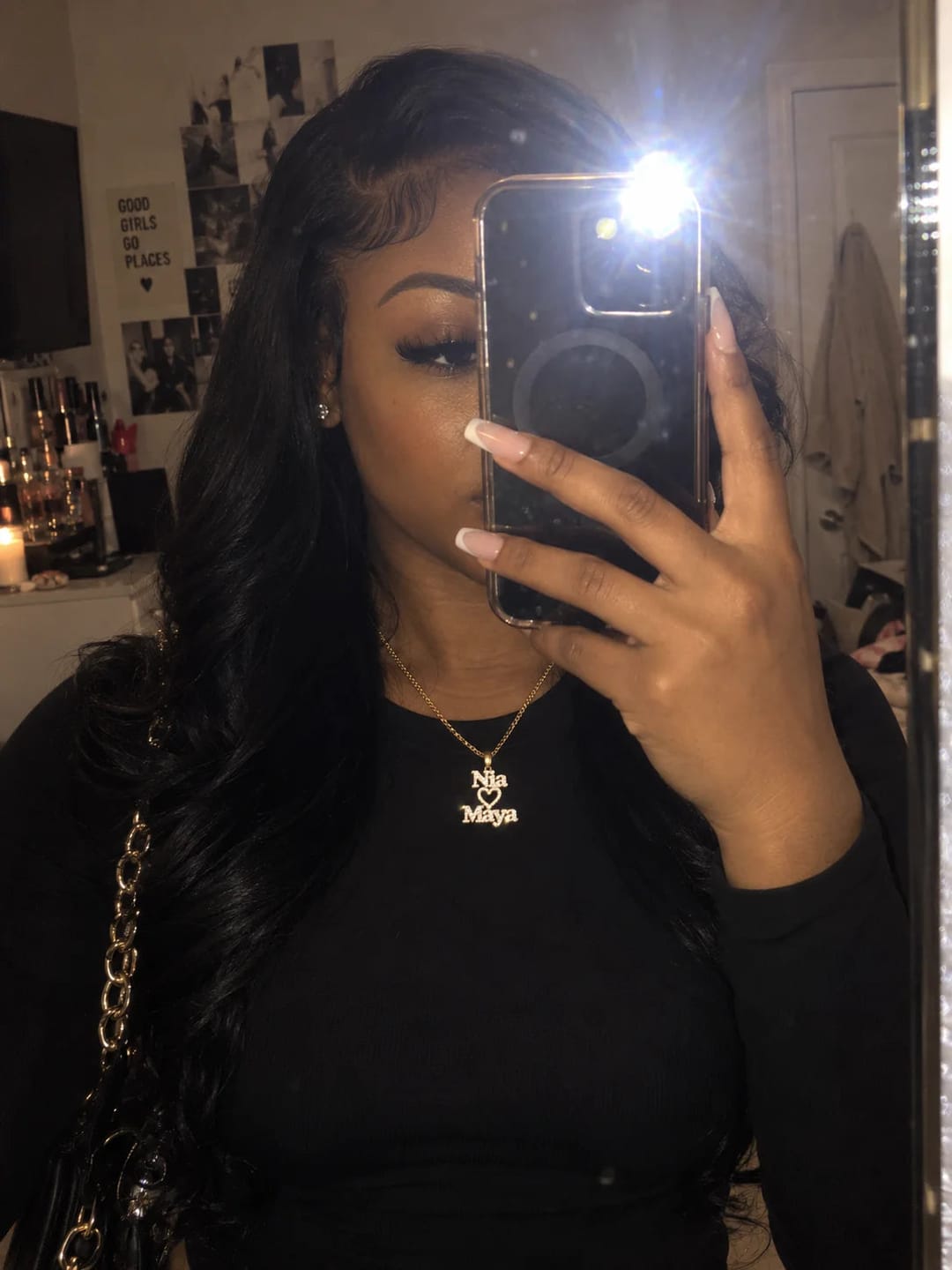 Customer photo review of Personalized Iced Two Name Heart Necklace