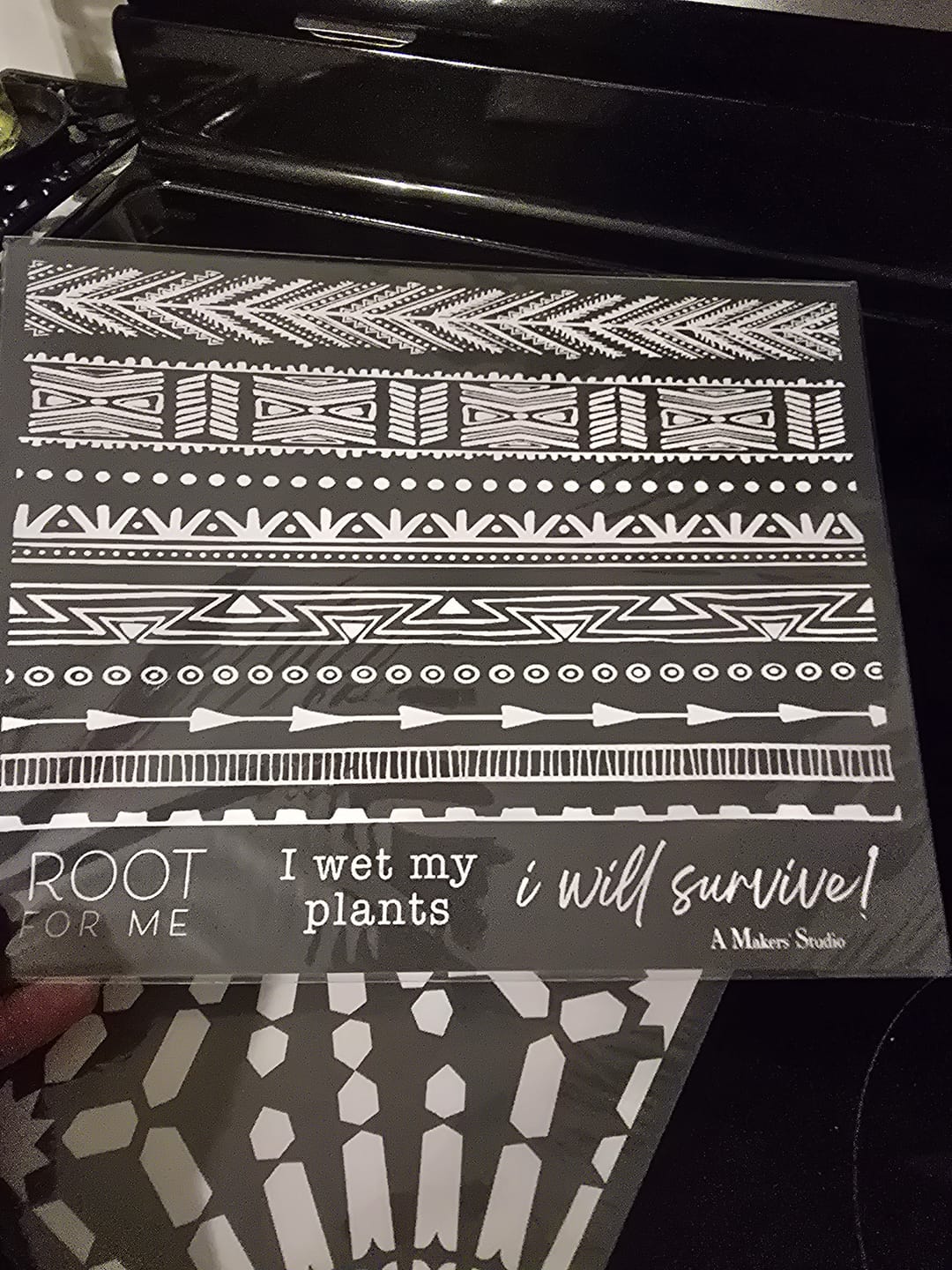 Customer photo review of Root for Me - Mesh Stencil 8.5x11