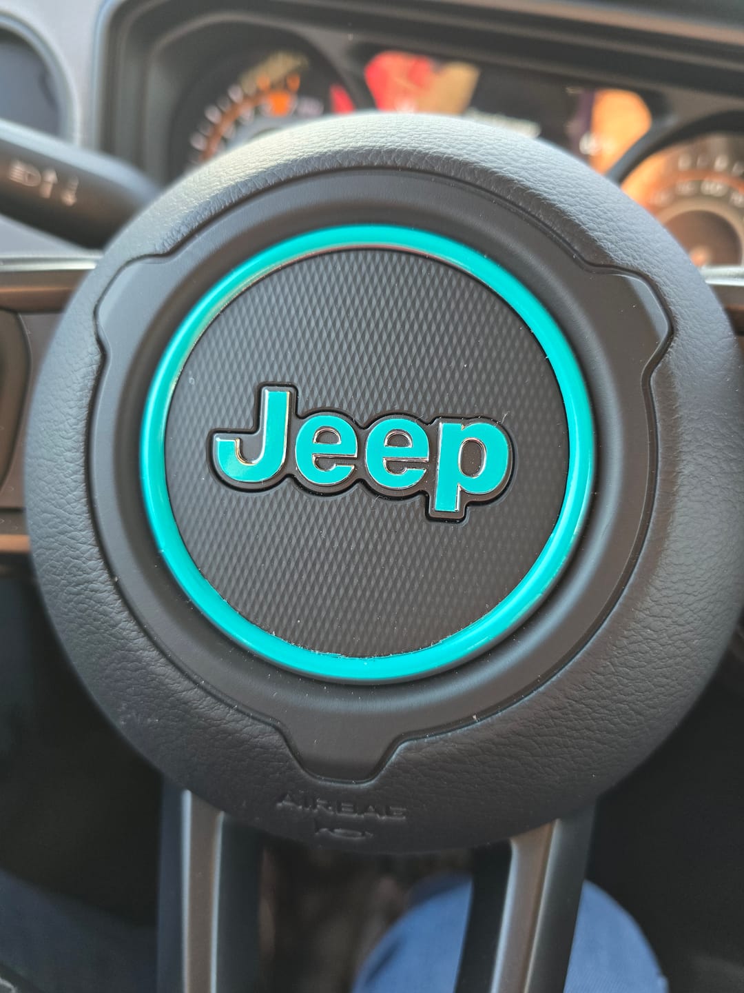 Customer photo review of Center Ring Steering Wheel Vinyl Overlay Cover for Jeep | Fits Jeep Models