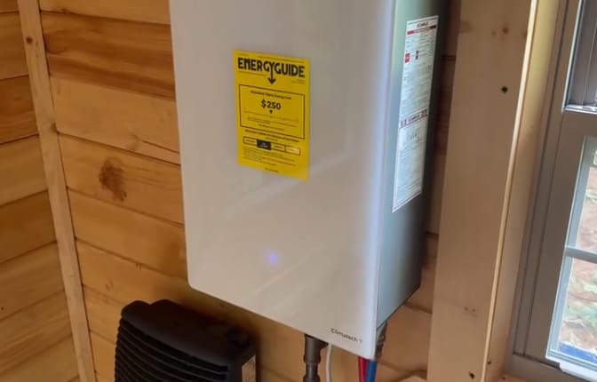 Customer photo review of Camplux Climatech-7 Indoor Tankless Gas Water Heater 6.86 GPM | White