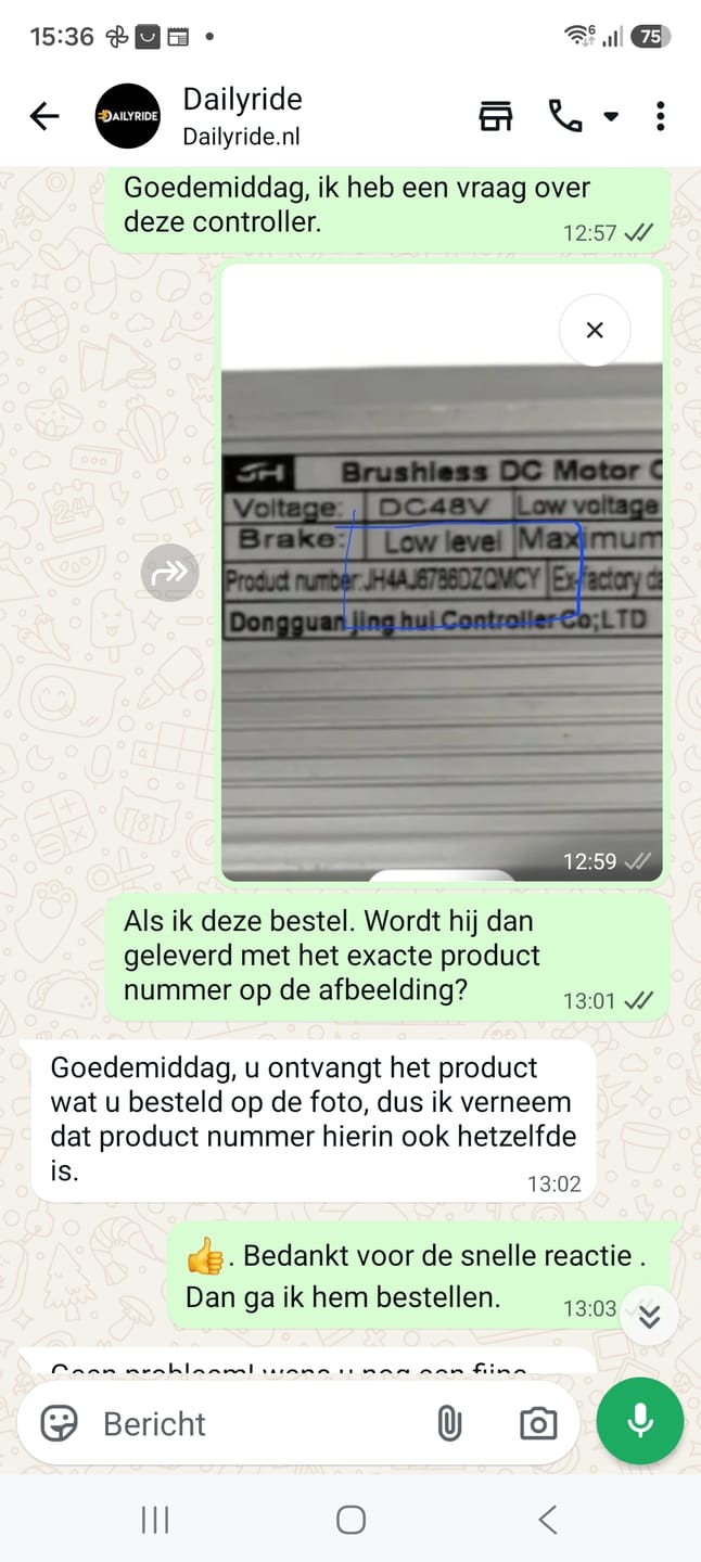 Customer photo review of Controller - fatbike - (korte achterlicht kabel) V20 2.0
