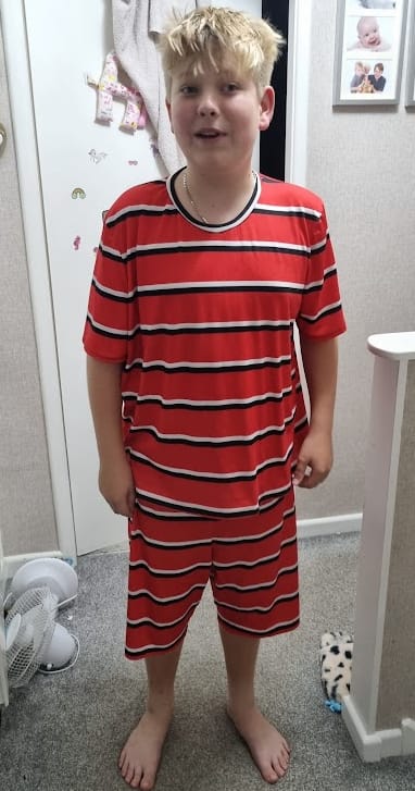 Customer photo review of Special Offer Red Stripe Jersey Fabric - 5m Pre-cut