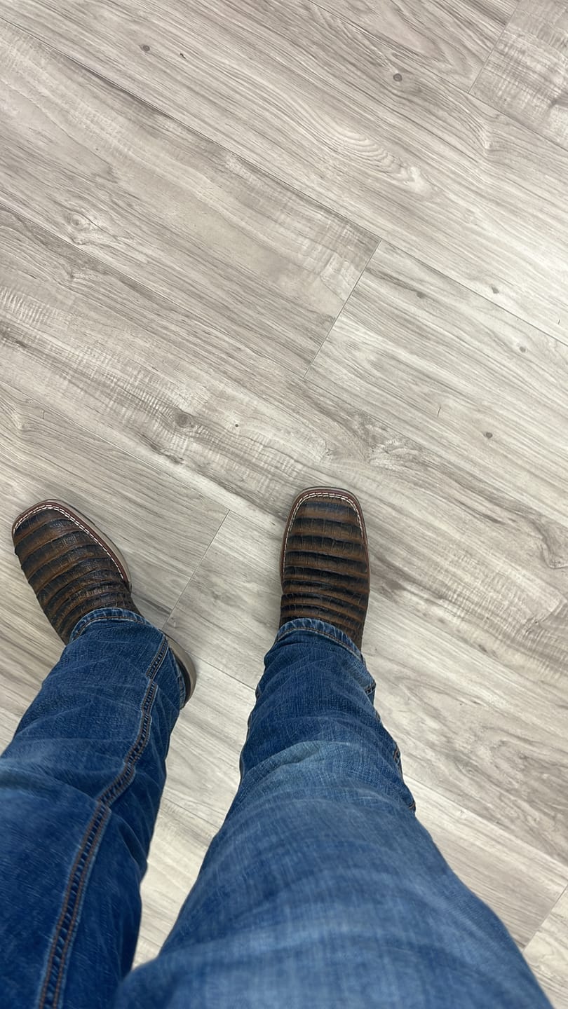 Customer photo review of Brown Caiman Belly Leather Boots With 3D Lightweight Sole - Composite Toe