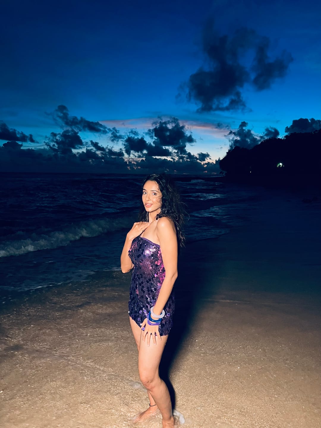 Customer photo review of Honor Tube Sequin Mini Dress