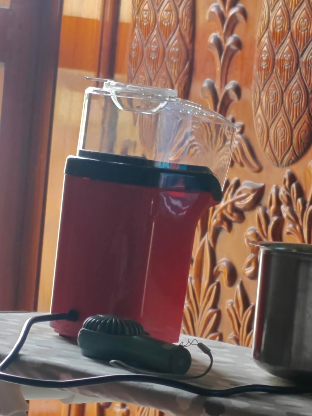 Customer photo review of Oil-Free Popcorn Maker Machine