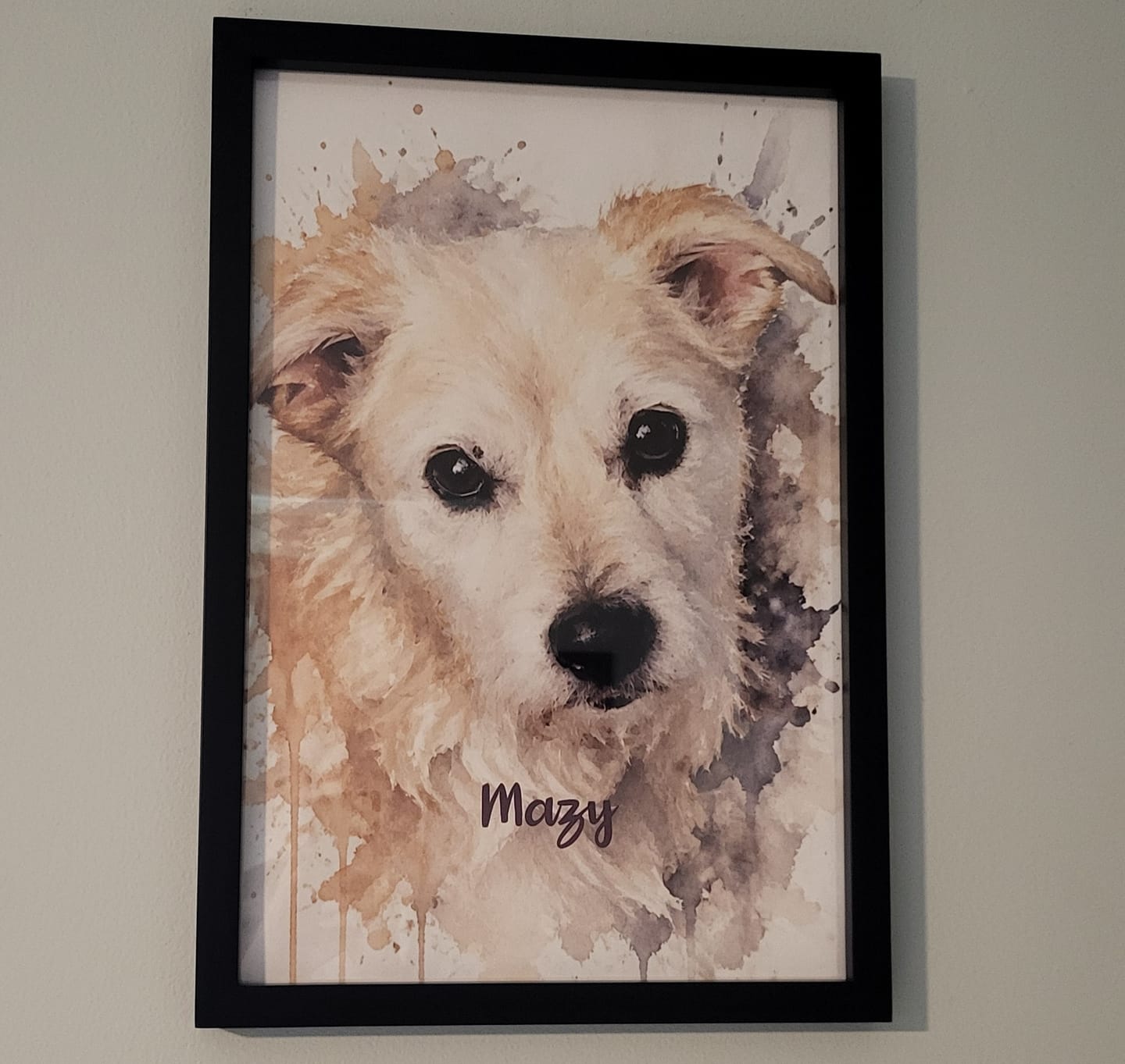 Customer photo review of Watercolor Realistic Portrait - Personalized Poster
