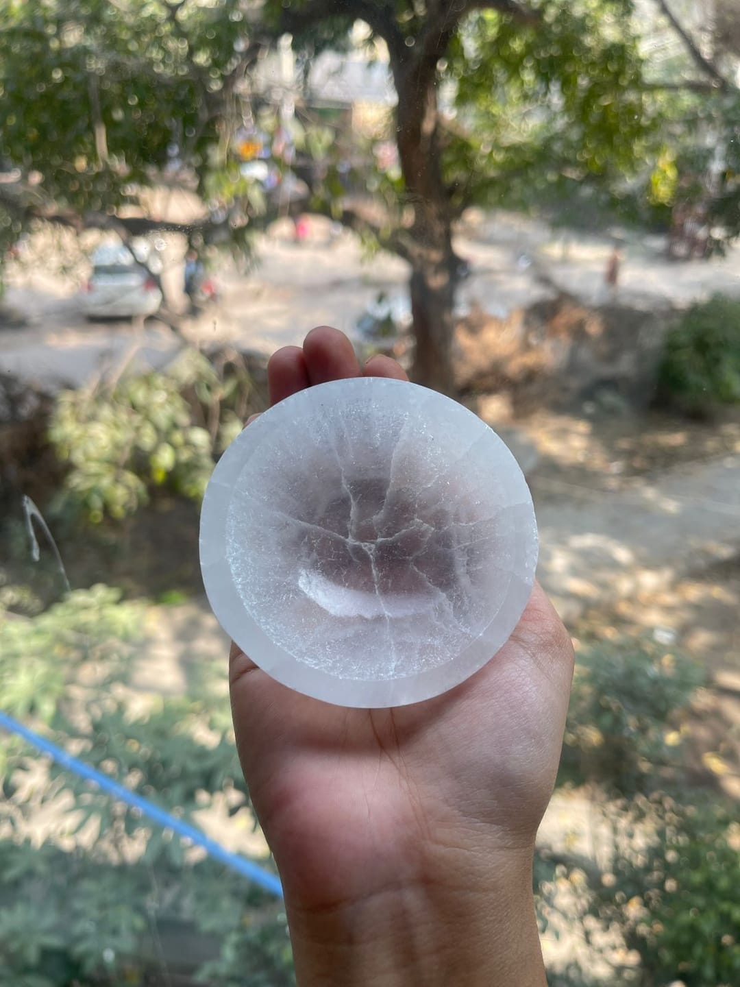 Customer photo review of Round Selenite Charging Bowl – Vastu Remedy for Crystal Cleansing & Energy Charging | 8, 10 & 15 cm