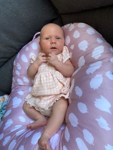 Customer photo review of Cushii Baby Lounger Marula - Blush