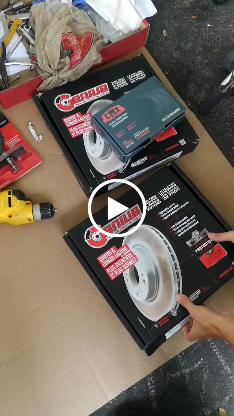 Customer video review of Front Rear Coated Disc Brake Rotors And Ceramic Pads Kit For Hyundai Sonata Kia Optima KGC-100786