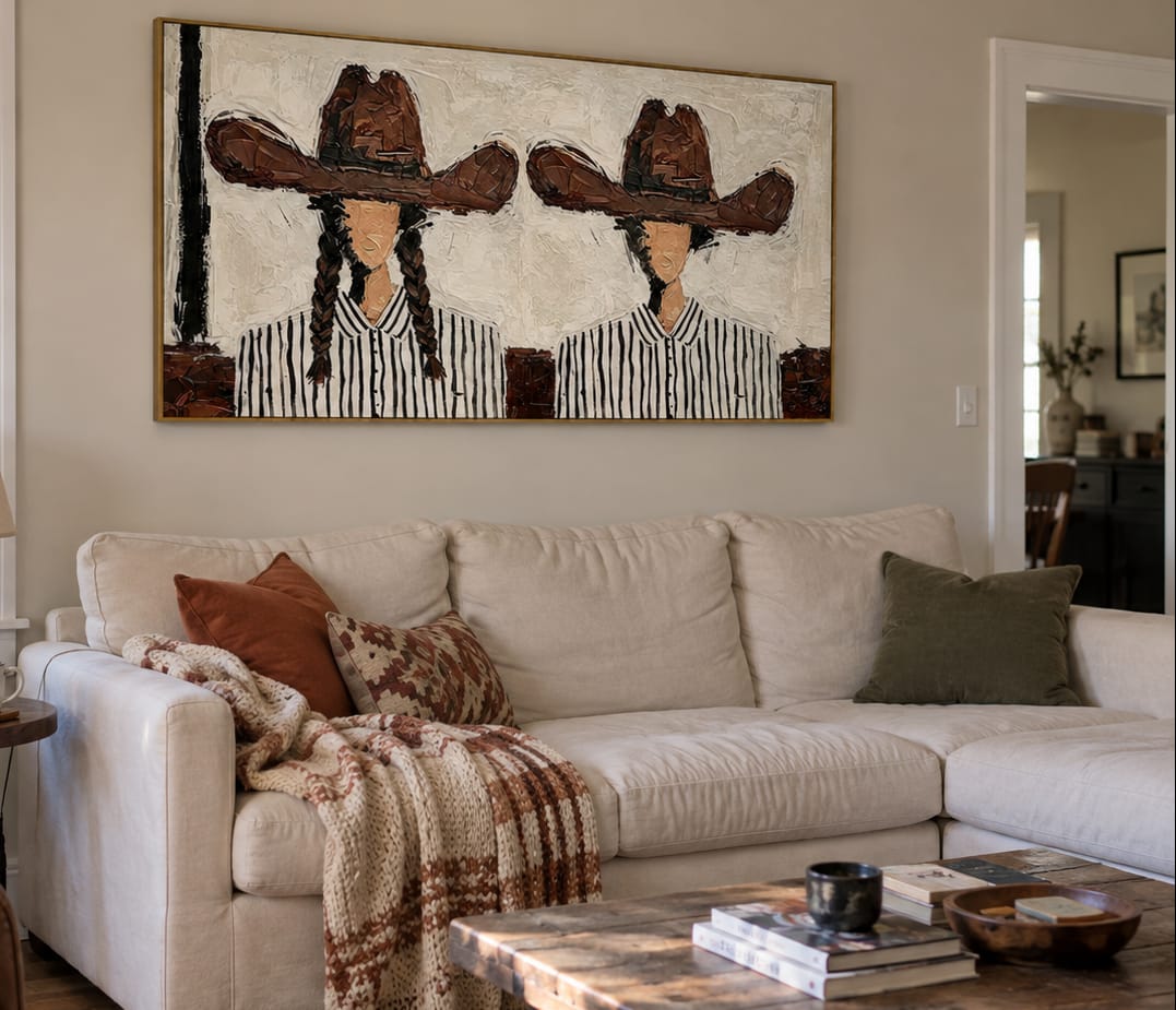Customer photo review of Western Sisters-Two Cowgirl Portrait Painting