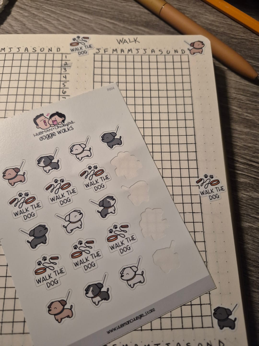 Customer photo review of Doggie Walks Planner Stickers