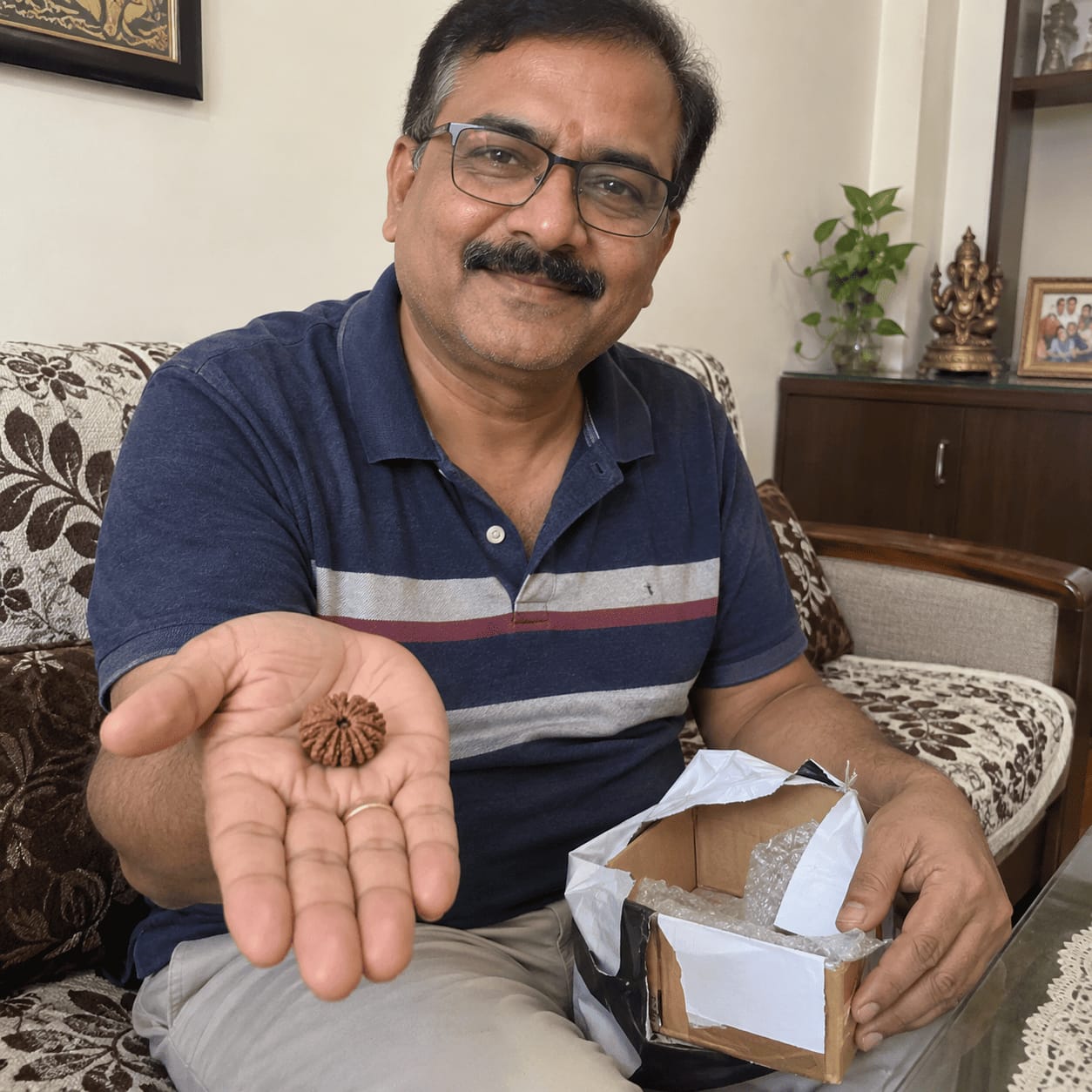 Customer photo review of 10 Mukhi Rudraksha (Nepali)