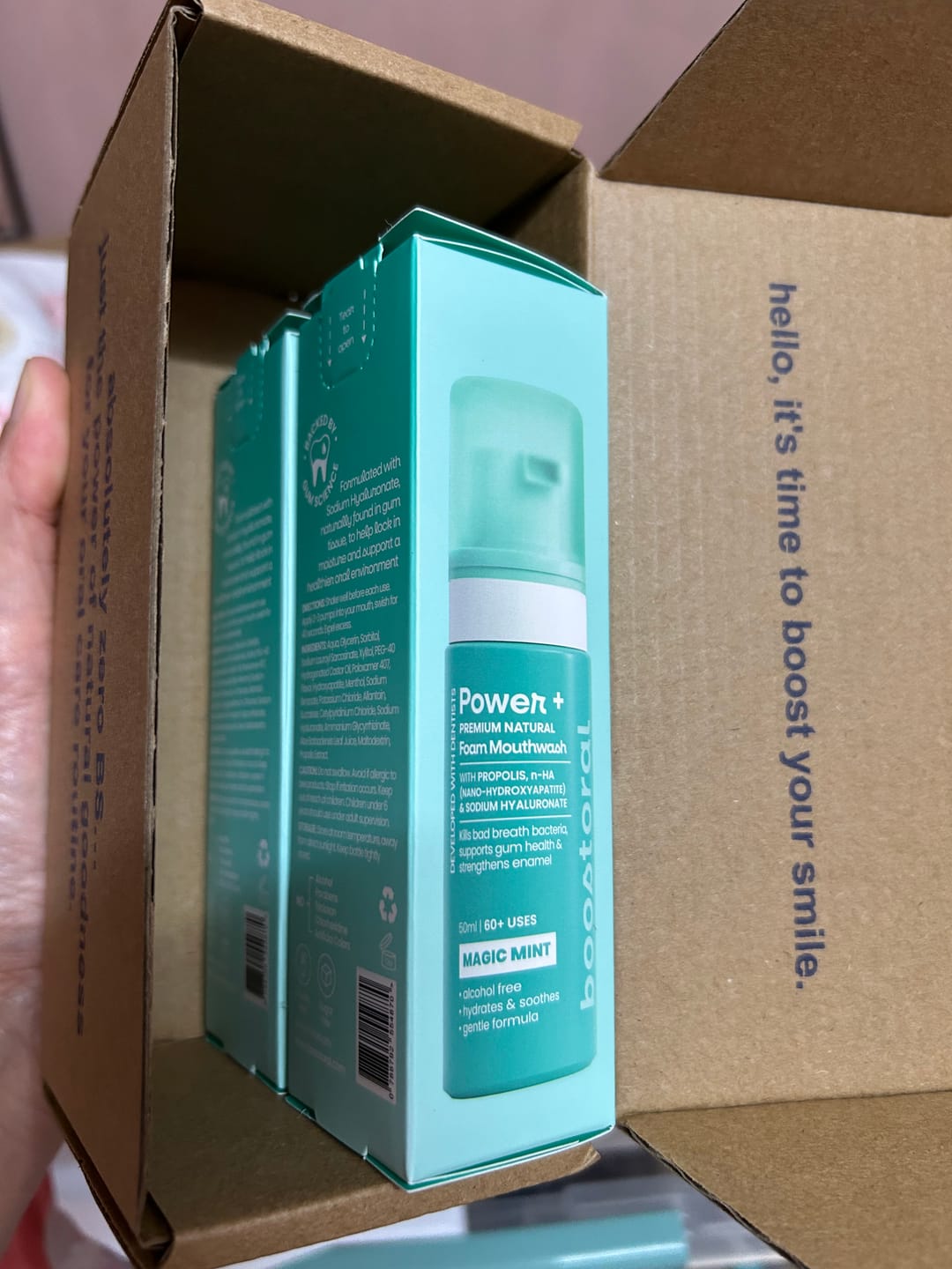 Customer photo review of Power+ Foam Mouthwash Twin Pack