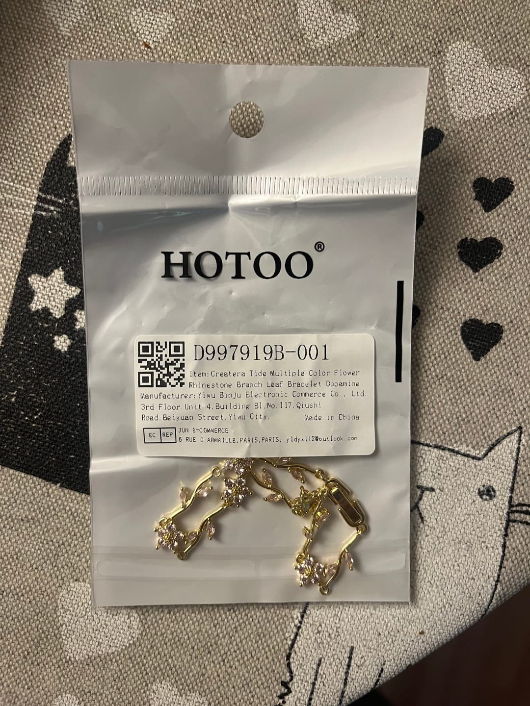 Customer photo review of Aurora's Flower Gold Bracelet