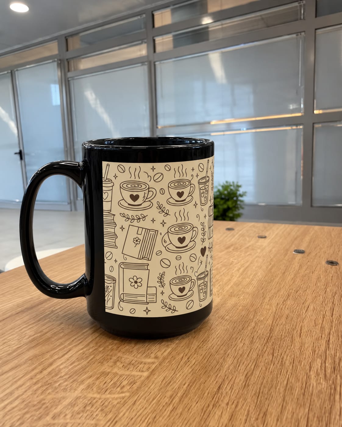 Customer photo review of Busy life. Soft moments. Black Mug