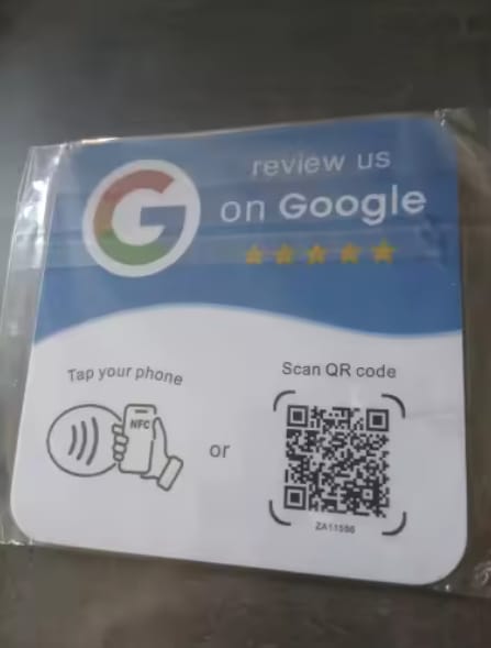 Customer photo review of Placa NFC para reseñas de Google
