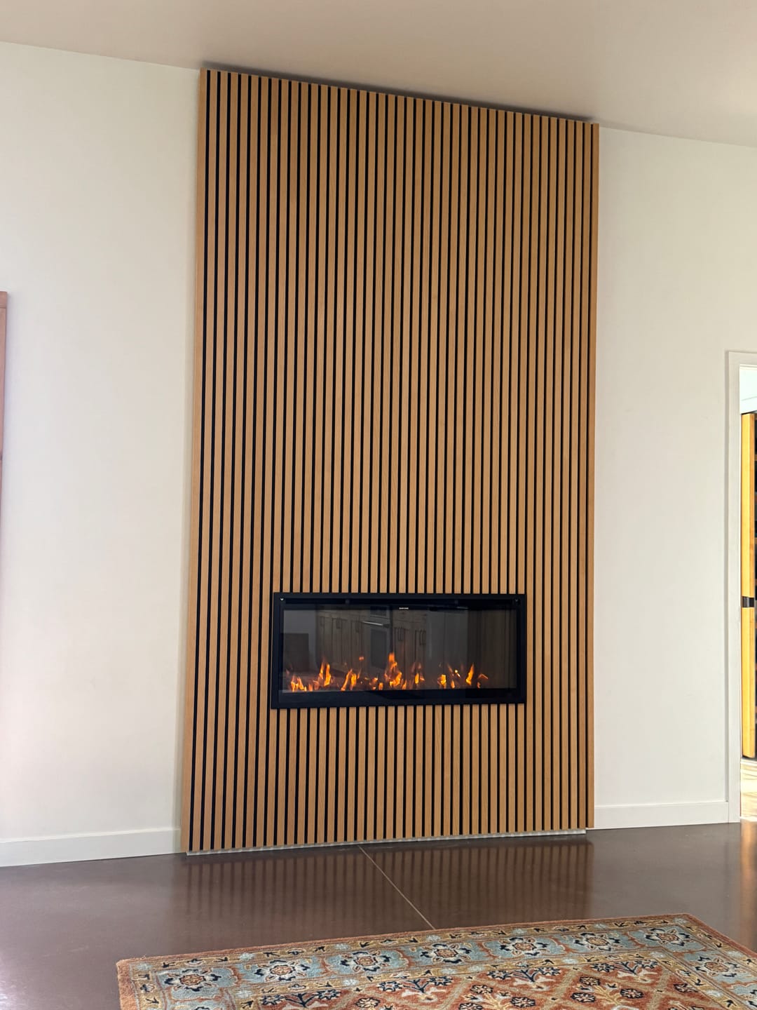 Customer photo review of Sample - Slat Wall Panel | Rustic Oak