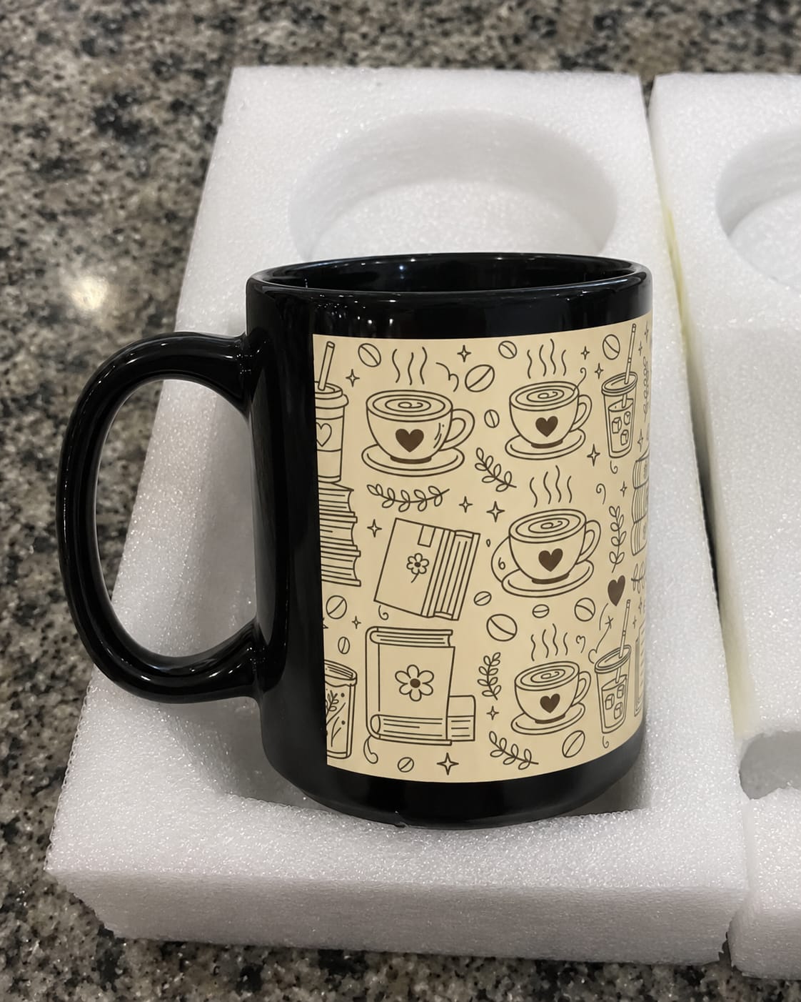 Customer photo review of Busy life. Soft moments. Black Mug