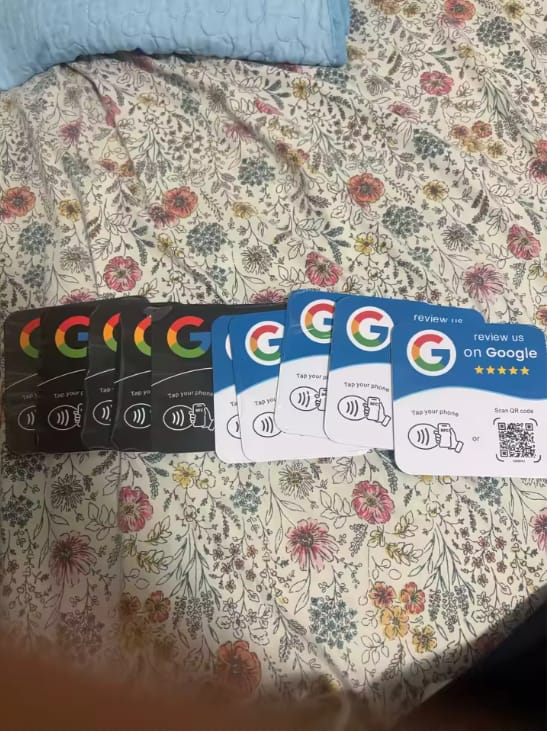 Customer photo review of Placa NFC para reseñas de Google