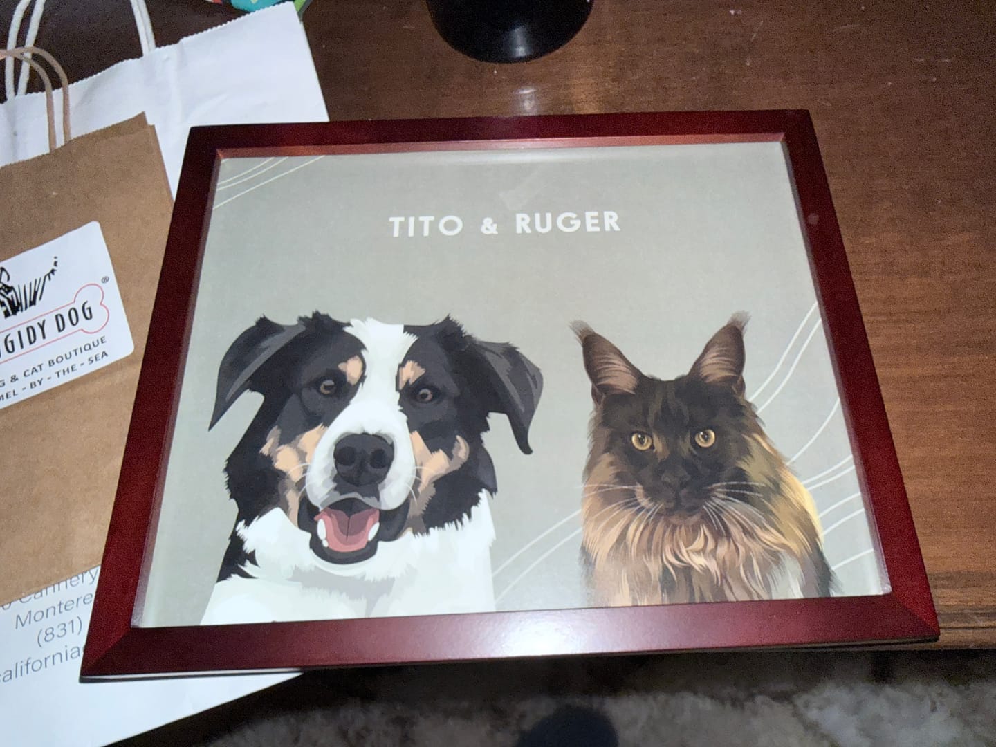 Customer photo review of Custom Desktop Two Pet Portrait