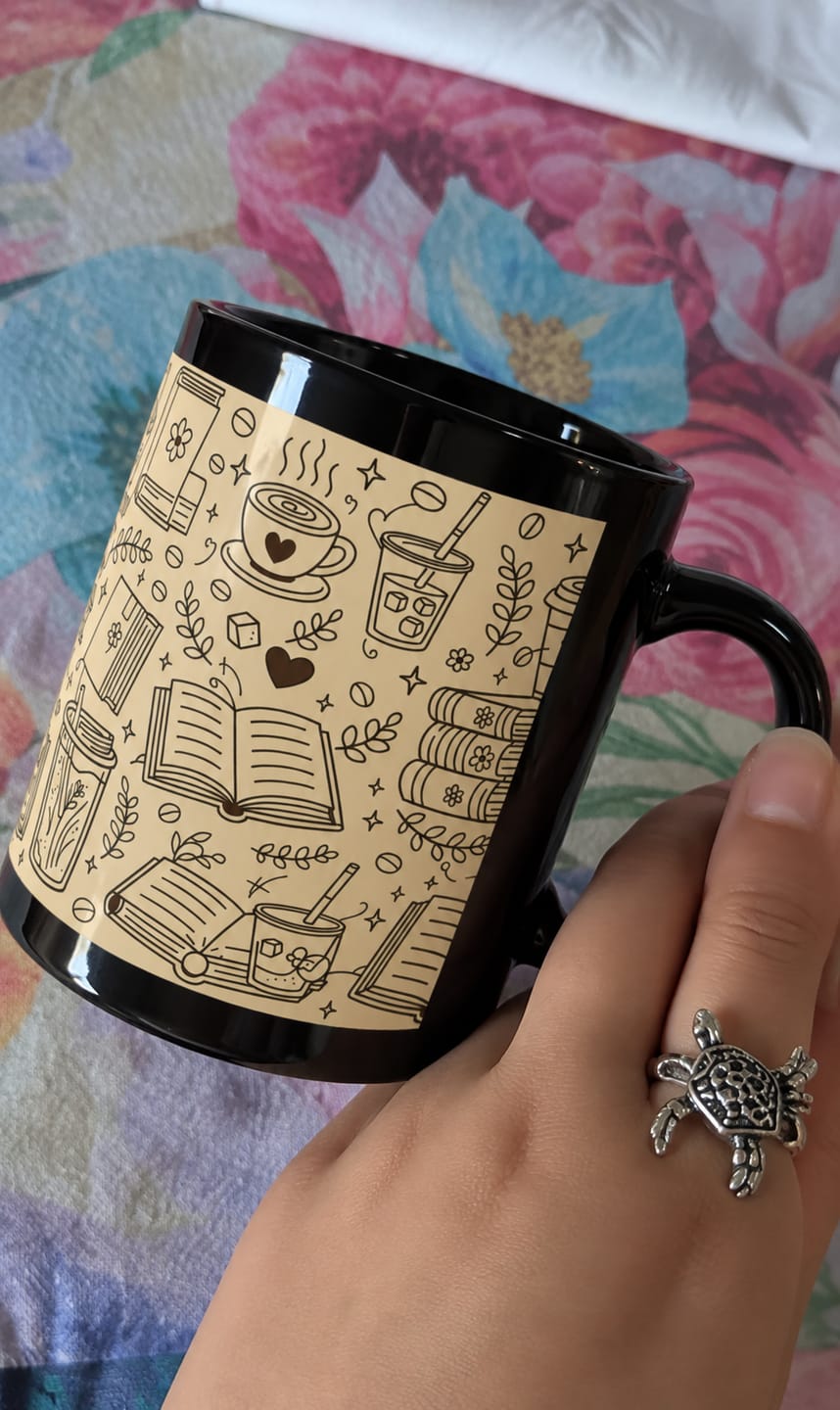 Customer photo review of Busy life. Soft moments. Black Mug